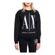 Zwarte Sweatshirt voor Dames Armani Exchange , Black , Dames