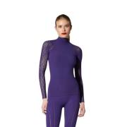 Paarse Lange Mouw Net Top Wolford , Purple , Dames