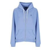 Blauwe Katoenen Hoodie met Pony Logo Ralph Lauren , Blue , Dames