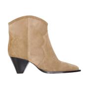 Taupe Suède Leren Western Enkellaarzen Isabel Marant , Beige , Heren