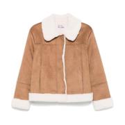 Bruine Faux Shearling Jas MC2 Saint Barth , Brown , Dames