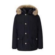 Arctische Afneembare Bont Blauwe Parka Woolrich , Blue , Heren