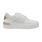 Leren Dames Sneakers Lente/Zomer Collectie Tommy Hilfiger , Beige , Da...