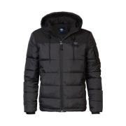 Gewatteerde winterjas met capuchon Petrol , Black , Heren