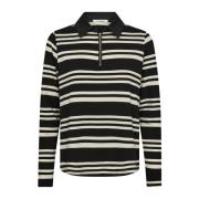 Sporty Stripe Polo Blouse Top Co'Couture , Black , Dames