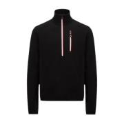 Zwarte Half-Zip Fleece Sweatshirt Moncler , Black , Heren