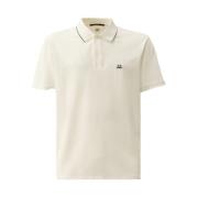 Wit Stretch Pique Polo Shirt C.p. Company , White , Heren