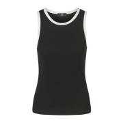 Geribbeld Jersey Top Trendy Casual Stijl Riani , Black , Dames