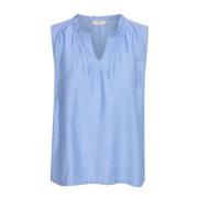 Blauwe Ruffle Top Crliselin Blouse Cream , Blue , Dames