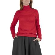 Alpaca Gebreide Trui Aw24 Maliparmi , Red , Dames