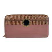 Pre-owned Leather wallets Bvlgari Vintage , Pink , Dames