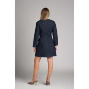 Denim Jurk met Lange Mouwen en Knopen Suncoo , Blue , Dames