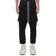 Cargo Cropped Drawstring Broek Rick Owens , Black , Heren