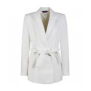 Blazer Jas met Riem voor Vrouwen Tommy Hilfiger , White , Dames