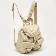 Pre-owned Leather backpacks Prada Vintage , Beige , Dames