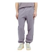 Logo Track Pants in katoenfleece Dime Mtl , Purple , Heren