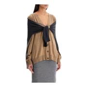 Dubbelmouw Kleurblok Vest Moschino , Beige , Dames