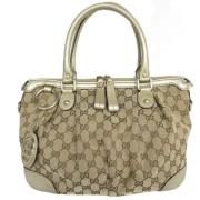 Pre-owned Canvas gucci-bags Gucci Vintage , Beige , Dames