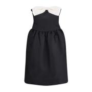 Taffeta décolleté jurk met maxi strik Self Portrait , Black , Dames