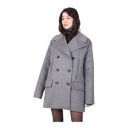 Oversize wollen Caban in grijs Sportmax , Gray , Dames