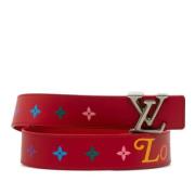 Pre-owned Leather belts Louis Vuitton Vintage , Red , Dames