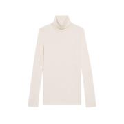 Geribbelde Coltrui Katoen Modal Top Helmut Lang , Beige , Dames