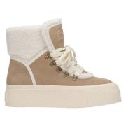 Beige Winter Enkellaarzen voor Dames gemaakt van Echt Velours ES8 Er00...