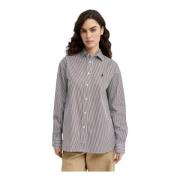 Katoenen shirt met strepen en logo Ralph Lauren , Brown , Dames