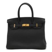 Pre-owned Leather handbags Hermès Vintage , Black , Dames