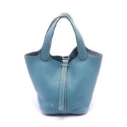 Pre-owned Leather handbags Hermès Vintage , Blue , Dames