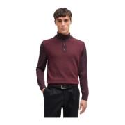 Bordeaux Sweater Stijlvolle Mode Trend Hugo Boss , Red , Heren