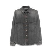 Grijze Denim Shirt met Zakken 3X1 , Gray , Dames