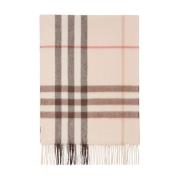 Giant Check Cashmere Sjaal met Franjes Burberry , Multicolor , Dames