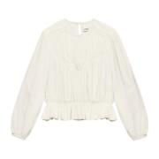 Gegroepeerde Crêpe de Chine Blouse Top Isabel Marant , Beige , Heren