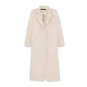 Lange wollen jas met kasjmier Federica Tosi , Beige , Dames