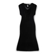 Elegante Velours Jurk met Ruguitsnijding Sofie Schnoor , Black , Dames