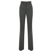 Grijze Flanellen Gestreepte Broek Max Mara Studio , Gray , Dames