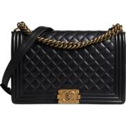 Pre-owned Leather chanel-bags Chanel Vintage , Black , Dames