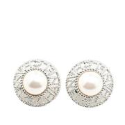 Pre-owned Metal earrings Chanel Vintage , Gray , Dames