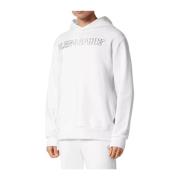 Witte Hoodie met Tiger Print Plein Sport , White , Heren