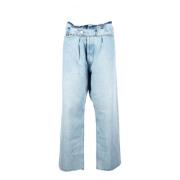 Katoen Denim Jeans Amish , Blue , Dames