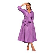 Korte Lila Taffeta Overhemdjurk Moskada , Purple , Dames