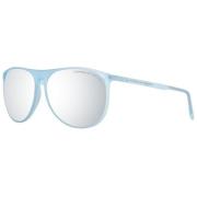 Blauwe Unisex Zonnebril Rond Spiegelend Porsche Design , Blue , Unisex