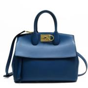 Pre-owned Leather handbags Salvatore Ferragamo Pre-owned , Blue , Dame...