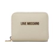 Witte Portemonnee met Ritssluiting Love Moschino , White , Dames