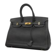 Pre-owned Leather handbags Hermès Vintage , Black , Dames