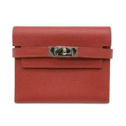 Pre-owned Leather wallets Hermès Vintage , Red , Dames