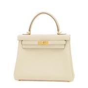 Pre-owned Leather handbags Hermès Vintage , Beige , Dames