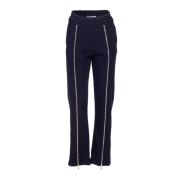 Zwarte Zip Vent Sweatpants Katoen Italië Msgm , Black , Dames