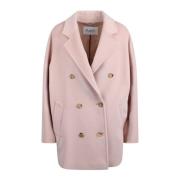 Wol Bever Kasjmier Jas Max Mara , Pink , Dames